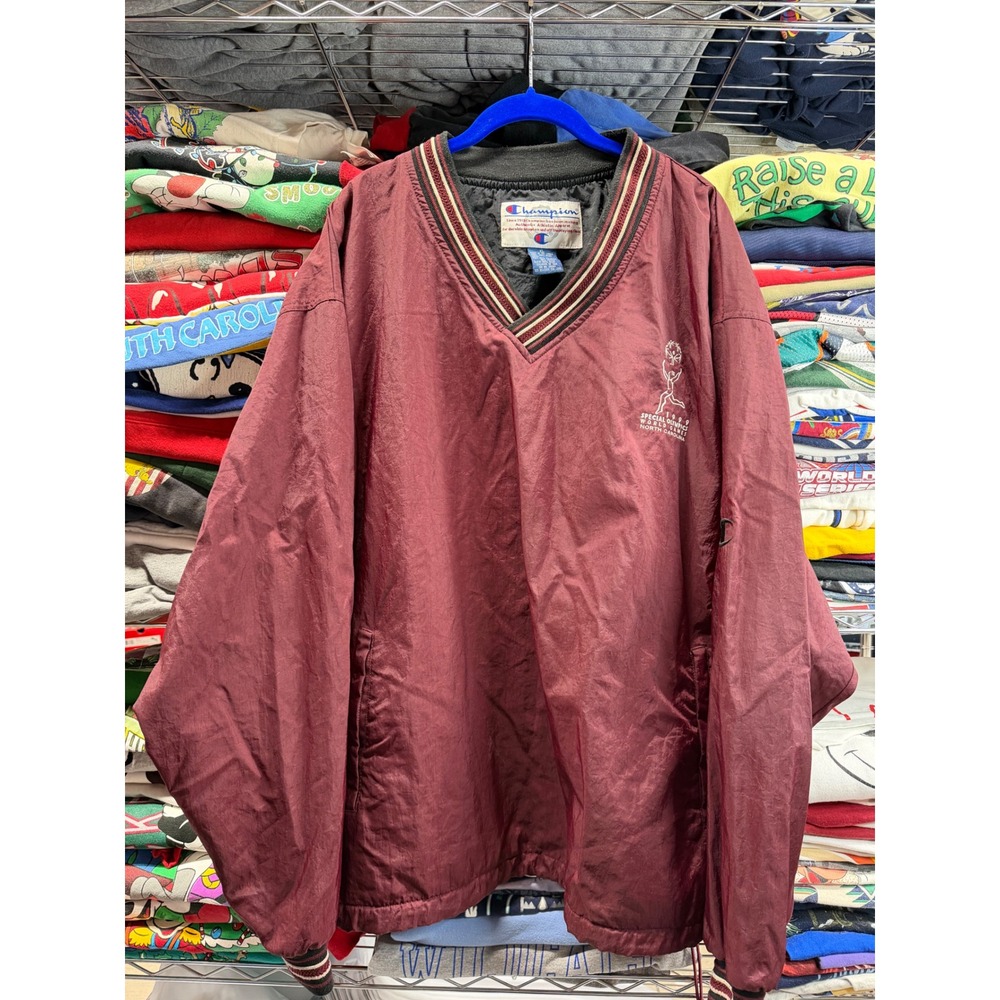 Vintage Champion 1999 Special Olympics World Games Windbreaker Jacket Maroon XL